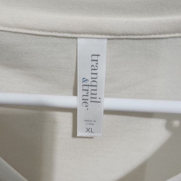 Elegant Ivory V-Neck Short Sleeve Tee - Picture 2 of 3